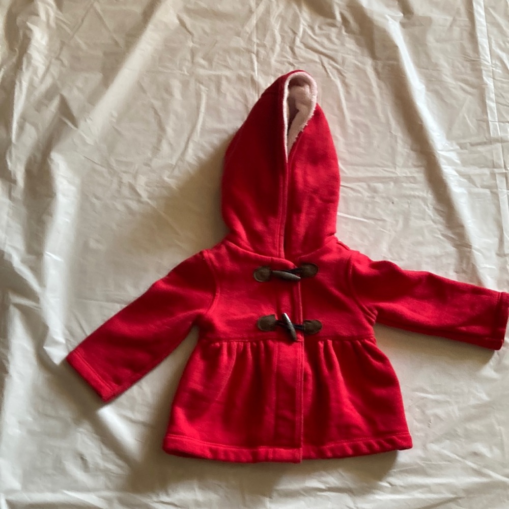 Red Toggle Detail Coat in size 9mos